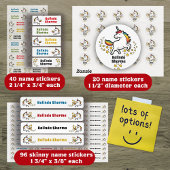 Happy Schattige Rainbow Unicorn Student Naam Label