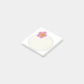 Happy schattige roze bloem post it note (Schuin)