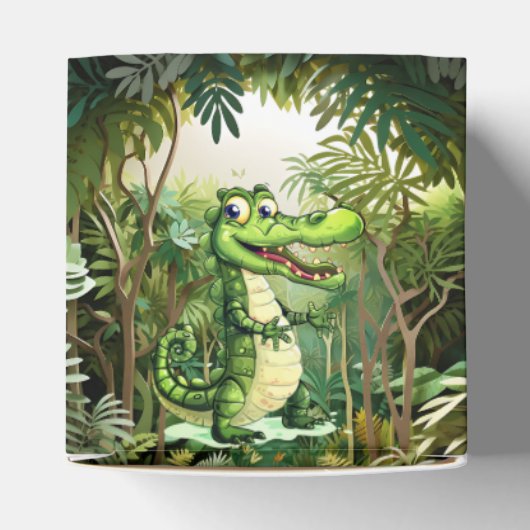 Happy Schattigee wilde krokodil Oerwoud Bomen Mooi Bedankdoosjes (Bovenkant)