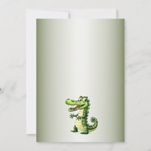 Happy Schattigee wilde krokodil Oerwoud Bomen Mooi Kaart (Achterkant)