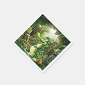 Happy Schattigee wilde krokodil Oerwoud Bomen Mooi Servet (Hoek)