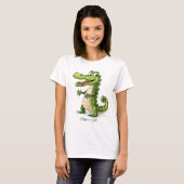 Happy Schattigee wilde krokodil Oerwoud bomen vrou T-shirt (Voorkant volledig)