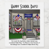 Happy School Days Wenskaart Wijn Etiket (Enkel label)