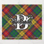 Happy Scotsman Clan Buchanan Tartan Monogram Bier Etiket (Enkel label)