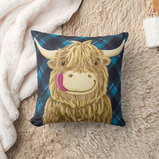 Happy Scottish Highland Cow Kussen (Deken)