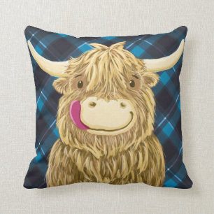 Happy Scottish Highland Cow Kussen