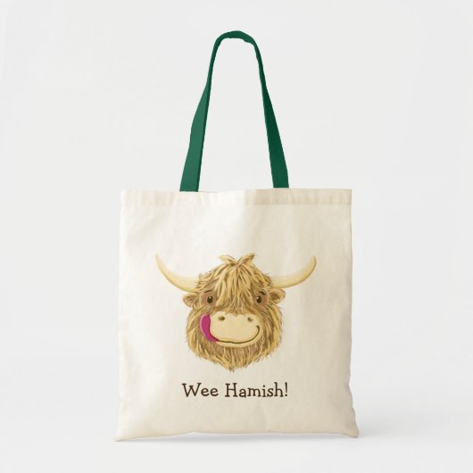 Happy Scottish Highland Cow Tote Bag (Voorkant)