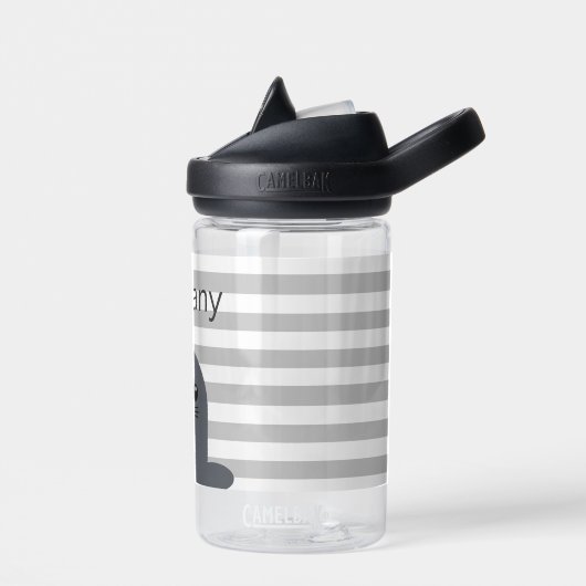 Happy Seal en Grey Stripes gepersonaliseerd Waterfles (Links)