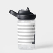 Happy Seal en Grey Stripes gepersonaliseerd Waterfles (Rechts)