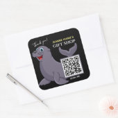 Happy Seal Merci QR Code Carré Sticker (Enveloppe)