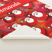Happy Seamless Santa Claus Pattern Sherpa Deken (3/4)