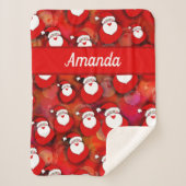 Happy Seamless Santa Claus Pattern Sherpa Deken (Voorkant)