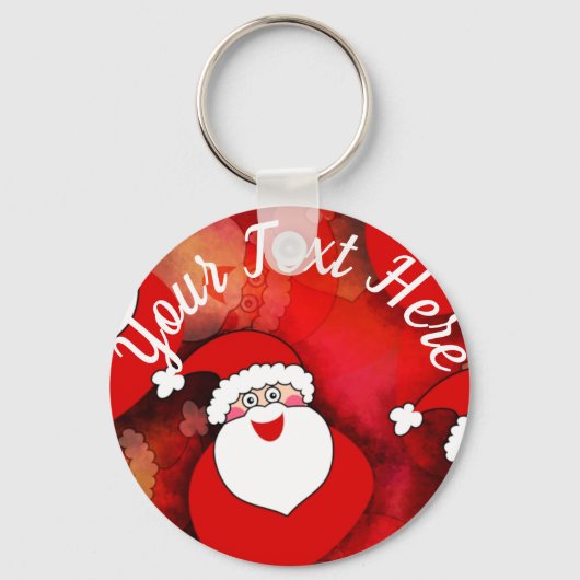 Happy Seamless Santa Claus Pattern Sleutelhanger (Voorkant)