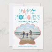 Happy Seashore | kerstfoto van Beach Seashell Feestdagenkaart (Voorkant)
