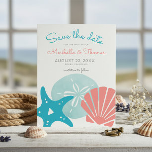 Happy Seashore Nautical Beach Seashell Weddensch Save The Date