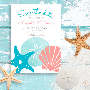 Happy Seashore Nautical Beach Seashell Weddensch Save The Date