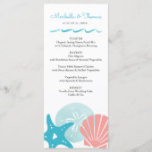 Happy Seashore | Tropical Beach Seashells bruiloft Menu (Voorkant)