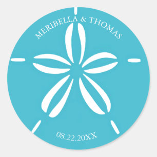 Happy Seashore Tropische zandband Ronde Sticker