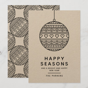 Happy Seasons Carte de voeux avec balle de Noël br