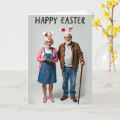 Happy Senior Couple Greeting Card Kaart (Gele Bloem)