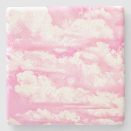 Happy Serene Pink Clouds-decor Stenen Onderzetter (Voorkant)