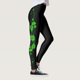 Happy Shamrock green floral Leggings
