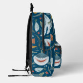 Happy Shark Blue Kinder Bedrukte Rugzak (Links)