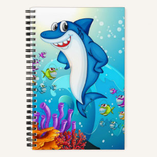 Happy Shark Cartoon-23685 Notitieboek