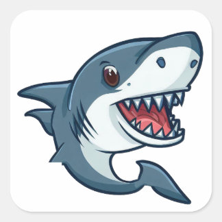 Happy Shark Vierkante Sticker