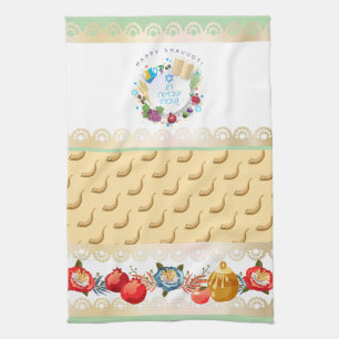Happy SHAVUOT decoratief ornament zeven soorten Theedoek