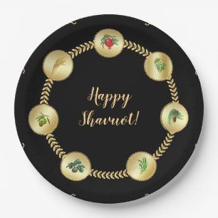 Happy SHAVUOT decoratief siermiddel zeven soorten Papieren Bordje