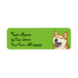 Happy Shiba Inu Dog Japanse Adresetiketten Etiket