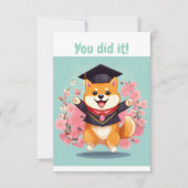 happy shiba inu graduation - carte de graduation (Devant)