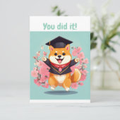 happy shiba inu graduation - carte de graduation (Debout devant)
