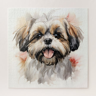 Happy Shih-tzu Puppy Inkt Portret Legpuzzel