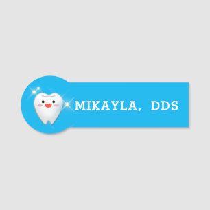 Happy Shiny Tooth DentalName Label Naamplaatje
