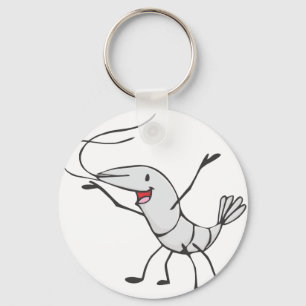 Happy Shrimp Cartoon Sleutelhanger