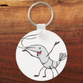 Happy Shrimp Cartoon Sleutelhanger (Voorkant)