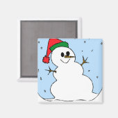Happy Simple Snowman Magnet Magneet (Voorkant / Achterkant)