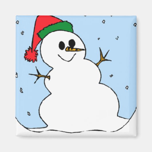 Happy Simple Snowman Magnet Magneet (Voorkant)