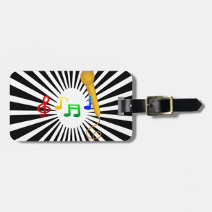 Happy Singing Music Karaoke Sweet Black White Bagagelabel