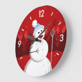 Happy Singing Snowman Kerstmis Grote Klok (Hoek)