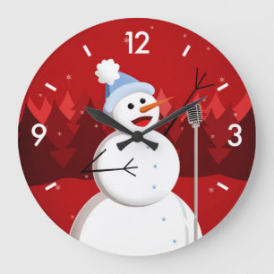 Happy Singing Snowman Kerstmis Grote Klok
