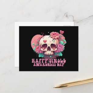 Happy Single Awareness Day Valentijnse schedel Briefkaart