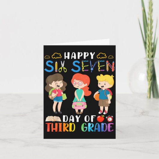 Happy Six Seven Day Of Third Grade Student Back To Kaart (Voorkant)