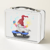 Happy Skater Gnome met Gifts en Sparkler - Grappig (Achterkant)