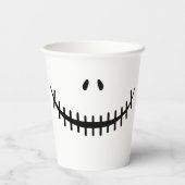 Happy Skeleton Smile Black en White Halloween Papieren Bekers (Achterkant)