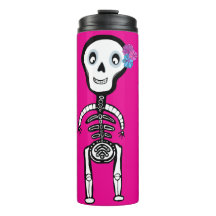 Happy Skeletons met bloemen