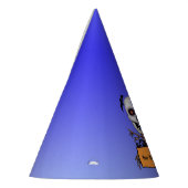 Happy Skull op Tree Branches Bats Oranje Sign Blue Feesthoedjes (Links)