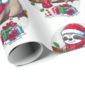 Happy Sleepy Christmas Sloth Cadeaupapier (Rol Hoek)
